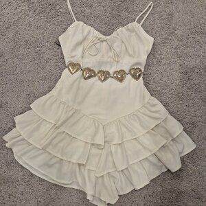 Forever 21 Women's Cutout Ruffle  Mini Dress  Large (BELT NOT INCLUDED)